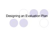 Designing an Evaluation Plan