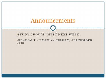 STUDY GROUPS- MEET NEXT WEEK