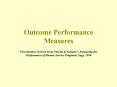 Outcome Performance Measures PowerPoint PPT Presentation