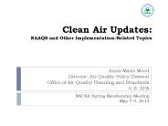 Clean Air Updates: NAAQS and Other Implementation-Related Topics