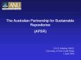 The Australian Partnership for Sustainable Repositories PowerPoint PPT Presentation