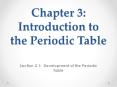 Chapter 3: Introduction to the Periodic Table PowerPoint PPT Presentation