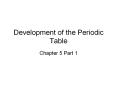Development of the Periodic Table PowerPoint PPT Presentation