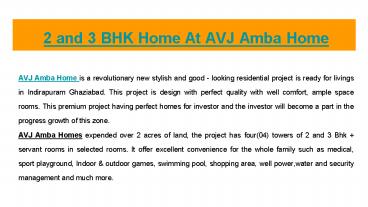 1,2 and BHK Flats At AVJ Amba Home In Indirapuram Ghaziabad