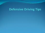 Defensive Driving Tips