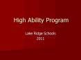 High Ability Program PowerPoint PPT Presentation