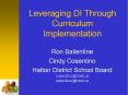 Leveraging DI Through Curriculum Implementation PowerPoint PPT Presentation