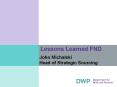 Lessons Learned FND PowerPoint PPT Presentation