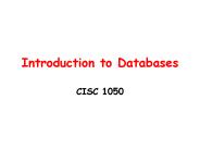 Introduction to Databases
