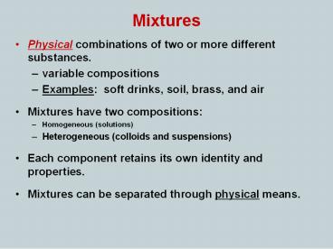 Mixtures