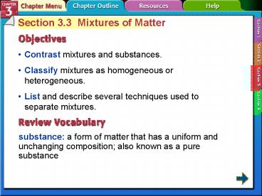 Section 3.3 Mixtures of Matter