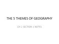 THE 5 THEMES OF GEOGRAPHY PowerPoint PPT Presentation
