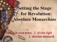 Setting the Stage   for Revolution: Absolute Monarchies PowerPoint PPT Presentation