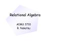Relational Algebra PowerPoint PPT Presentation