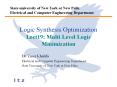 Logic Synthesis Optimization Lect19: Multi Level Logic Minimization PowerPoint PPT Presentation