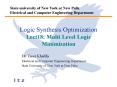 Logic Synthesis Optimization Lect18: Multi Level Logic Minimization PowerPoint PPT Presentation