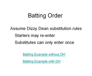 Batting Order