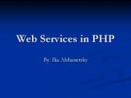 Web Services in PHP