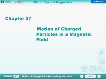 Chapter 27 Motion of Charged Particles in a Magnetic Field