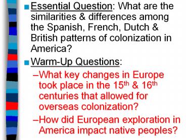 Essential Question: What are the similarities