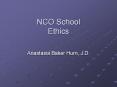 NCO School Ethics PowerPoint PPT Presentation