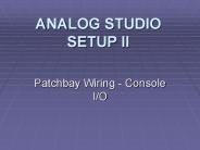 ANALOG STUDIO SETUP II