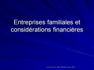 Entreprises familiales et consid