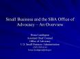 Small Business and the SBA Office of Advocacy  PowerPoint PPT Presentation