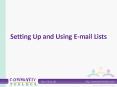 Setting Up and Using E-mail Lists PowerPoint PPT Presentation