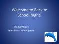 Welcome to Back to School Night! PowerPoint PPT Presentation