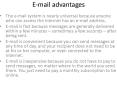 E-mail advantages PowerPoint PPT Presentation