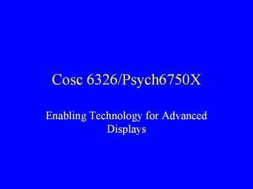 Cosc 6326/Psych6750X