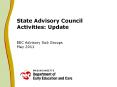 State Advisory Council Activities: Update PowerPoint PPT Presentation