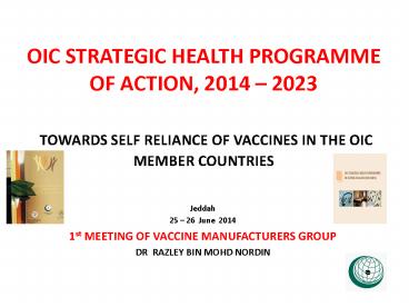 OIC STRATEGIC HEALTH PROGRAMME OF ACTION, 2014 