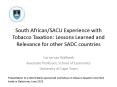 South African/SACU Experience with Tobacco Taxation: Lessons Learned and Relevance for other SADC countries PowerPoint PPT Presentation