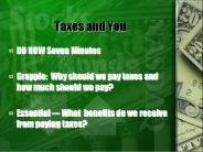 Taxes and You