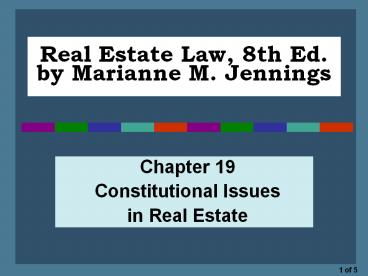 Real Estate Law, 8th Ed. by Marianne M. Jennings