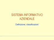 SISTEMA INFORMATIVO AZIENDALE