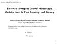 Electrical Synapses Control Hippocampal Contributions to Fear Learning and Memory PowerPoint PPT Presentation