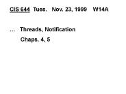 CIS 644 Tues.  Nov. 23, 1999  W14A