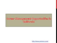 Career Management Opportunities in California
