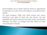 Life of Shirdi SaiBaba