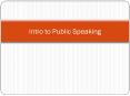 Intro to Public Speaking PowerPoint PPT Presentation