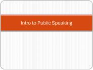 Intro to Public Speaking