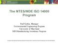 The MTES/MDE ISO 14000 Program PowerPoint PPT Presentation