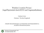 Wireless Location Privacy: Angriffspotential durch RFID und Gegenma