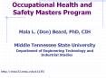 Occupational Health and Safety Masters Program PowerPoint PPT Presentation
