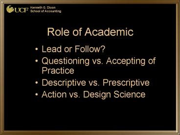 Role of Academic