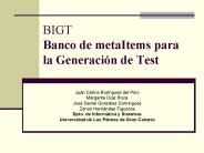 BIGT Banco de metaItems para la Generaci