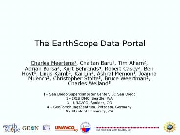 The EarthScope Data Portal